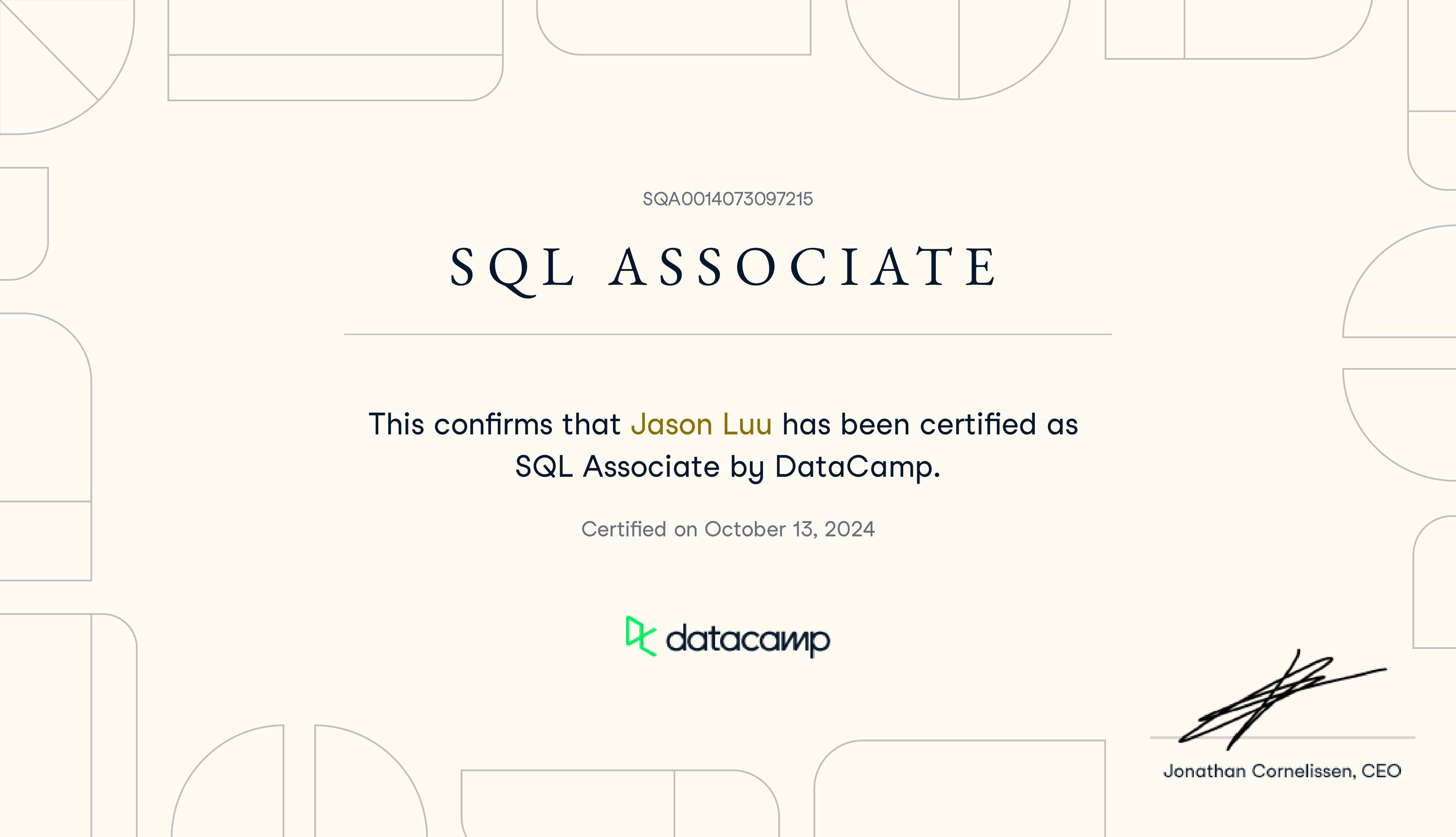 SQL Associate Certification